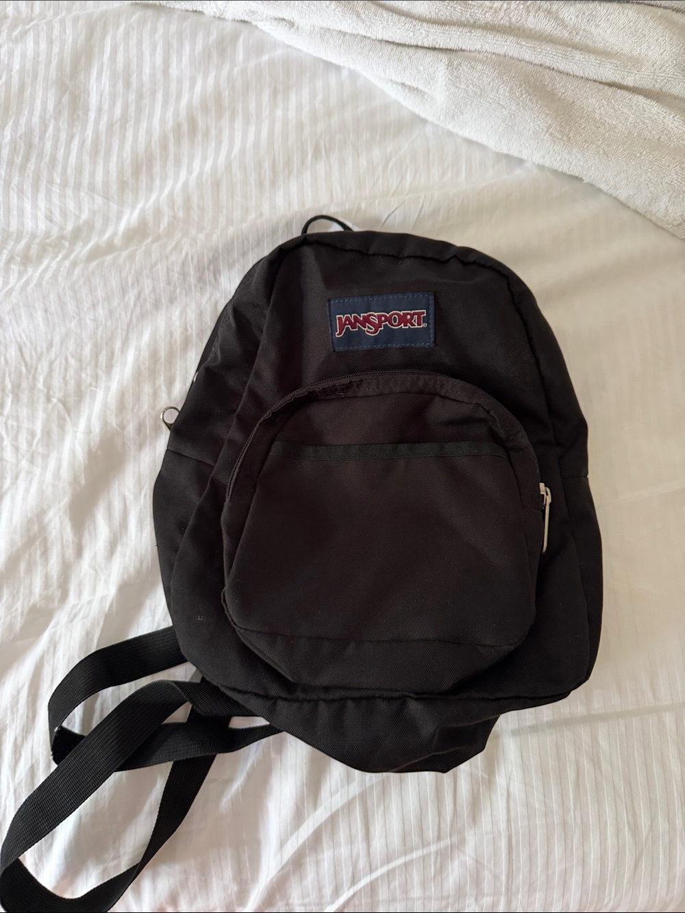 Mini Jansport Black Everyday Backpack with Front  pocket